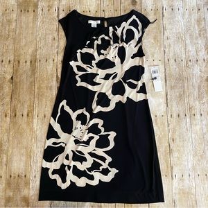 NWT London Times Black Cream Floral Dress | 6